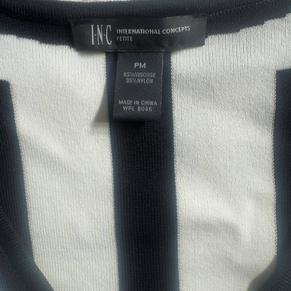 INC International Concepts Black, White, and Blue Mini Dress - Picture 7 of 7